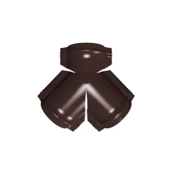 Тройник Y конька полукруглого GreenCoat Pural BT с пленкой RR 887 шоколадно-коричневый (RAL 8017)
