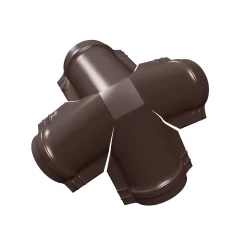Четверник конька полукруглого Velur X с пленкой RAL 8017 шоколад