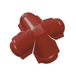 Четверник конька малого полукруглого PE с пленкой RAL 3011 коричнево-красный