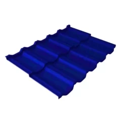 Металлочерепица модульная квинта Uno Grand Line RAL 5002 ультрамариново-синий
